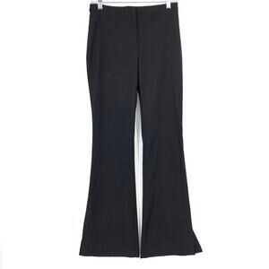 Naf Naf Flare Leg Side Slit Pants Womens Size 38 US Medium Black Mid Rise